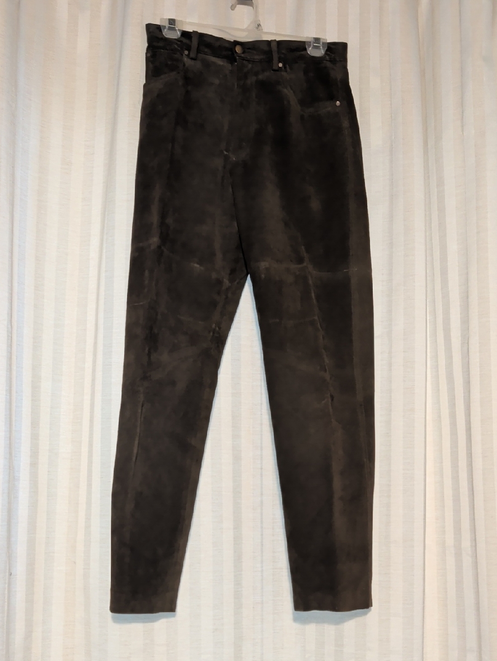 bagatelle Dark Brown Suede Tapered Trousers